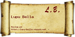 Lupu Bella névjegykártya
